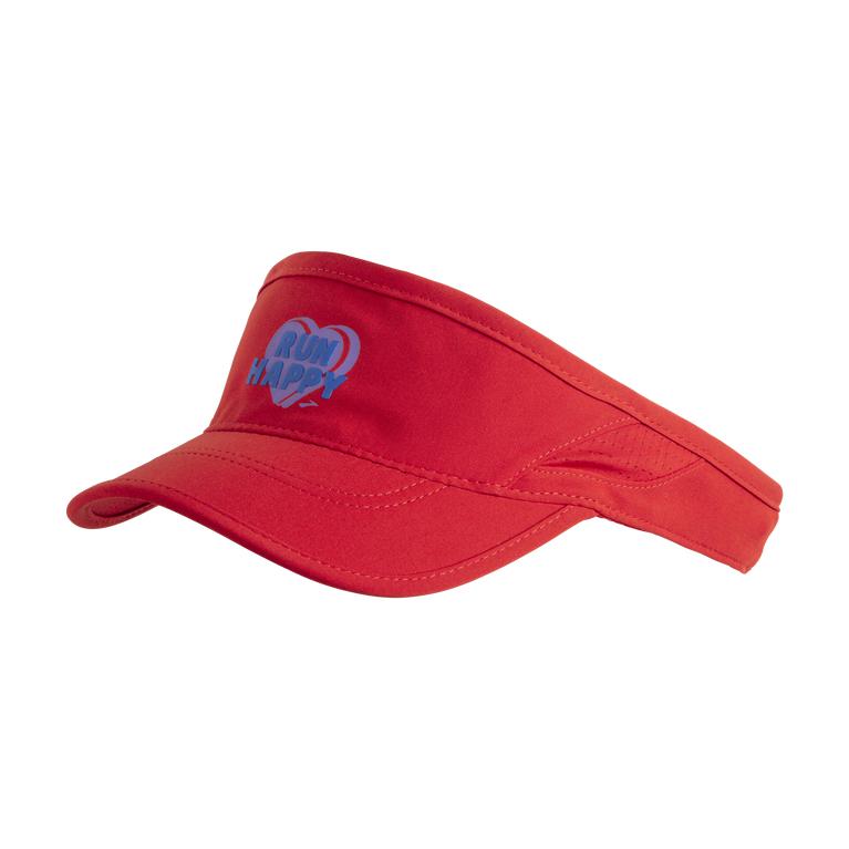 Brooks Chaser With Sweatband Running Visor - Women's - Jamberry/Red/Run Happy Heart (75136-KJFC)